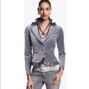 WHBM Velvet Ruffle Blazer